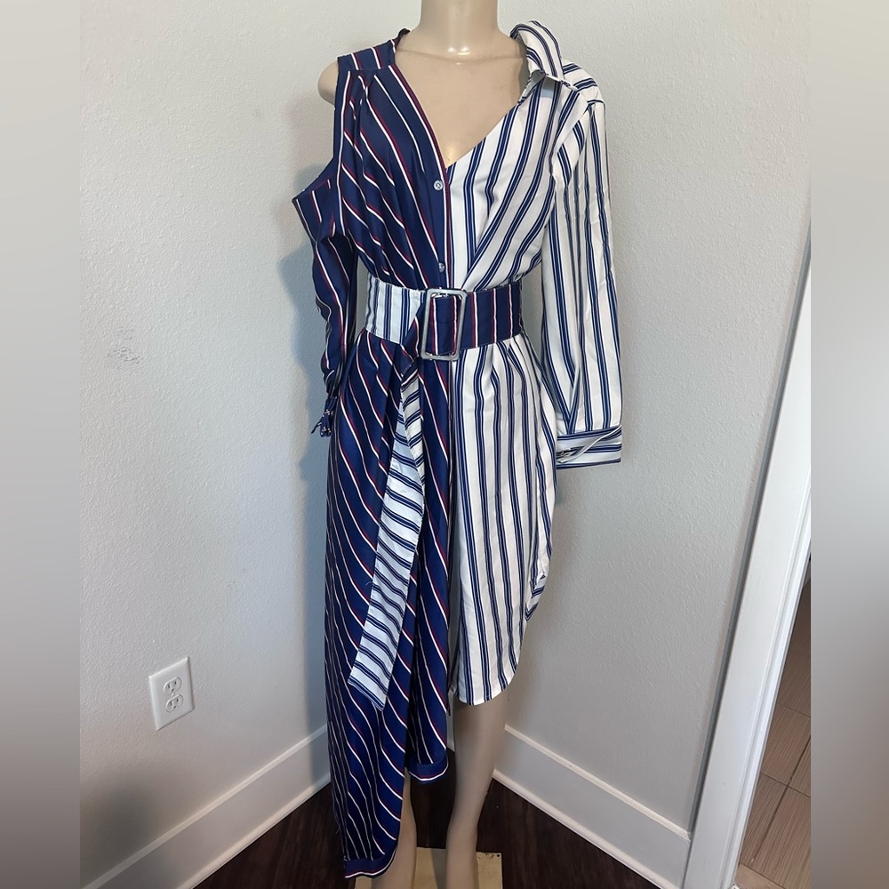 Asymmetrical Button Up Dress - image 1